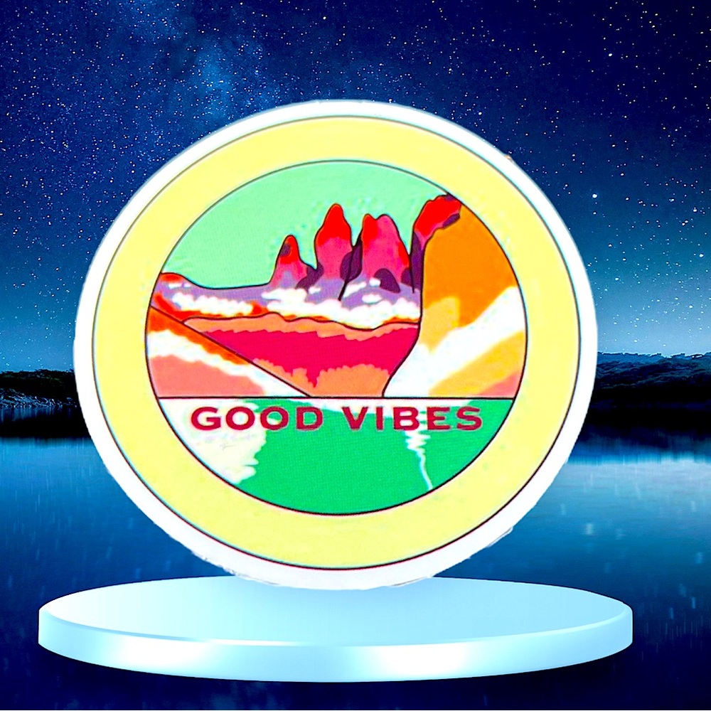 GOOD VIBES Outdoor Adventure Journey Wander Traveler Explore Sticker